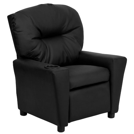 Flash Furniture Kids Recliner, 25" to 39" x 28", Upholstery Color: Black BT-7950-KID-BK-LEA-GG